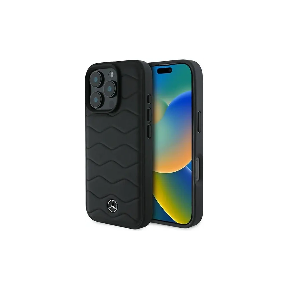 Etui Mercedes MEHCP16L23RWRSK Apple iPhone 16 Pro hardcase MB Waves Leather czarny/black