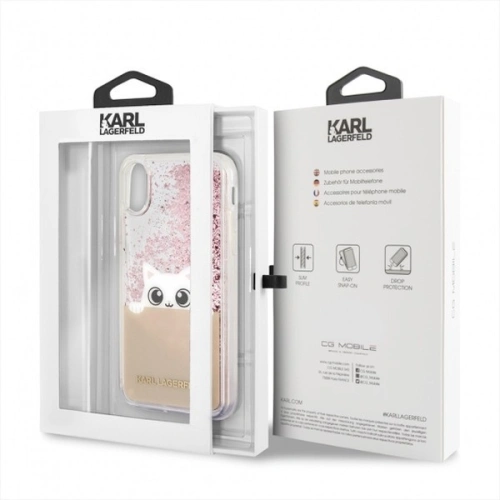Kup Karl Lagerfeld KLHCPXPABGNU iPhone X rózsaszín-arany/hard case Liquid Glitter - KLD214RS - {ean13} - Sklep Home Screen