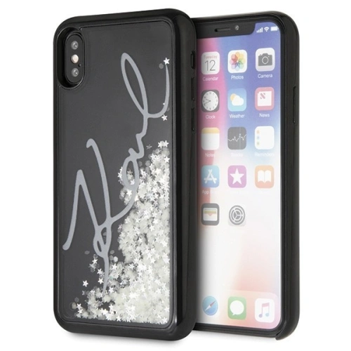 Kup Karl Lagerfeld KLHCPXPH2IR iPhone X/Xs schwarz/schwarz Glitter Signature - leuchtet im Dunkeln - KLD215BLK - {ean13} - Sklep Home Screen