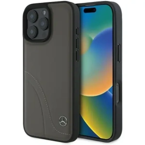 Kup Mercedes MEHCP16X23RBCSB Apple iPhone 16 Pro Max carcasă din plastic cu cusături curbate din piele maro - MRS161 - {ean13} - Sklep Home Screen