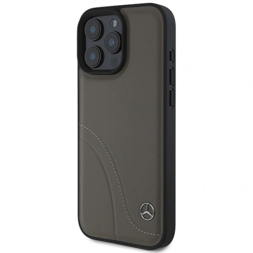 Kup Mercedes MEHCP16X23RBCSB Apple iPhone 16 Pro Max carcasă din plastic cu cusături curbate din piele maro - MRS161 - {ean13} - Sklep Home Screen