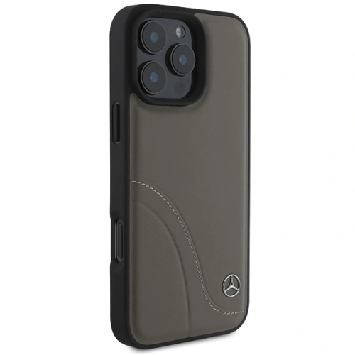 Kup Mercedes MEHCP16X23RBCSB Apple iPhone 16 Pro Max carcasă din plastic cu cusături curbate din piele maro - MRS161 - {ean13} - Sklep Home Screen