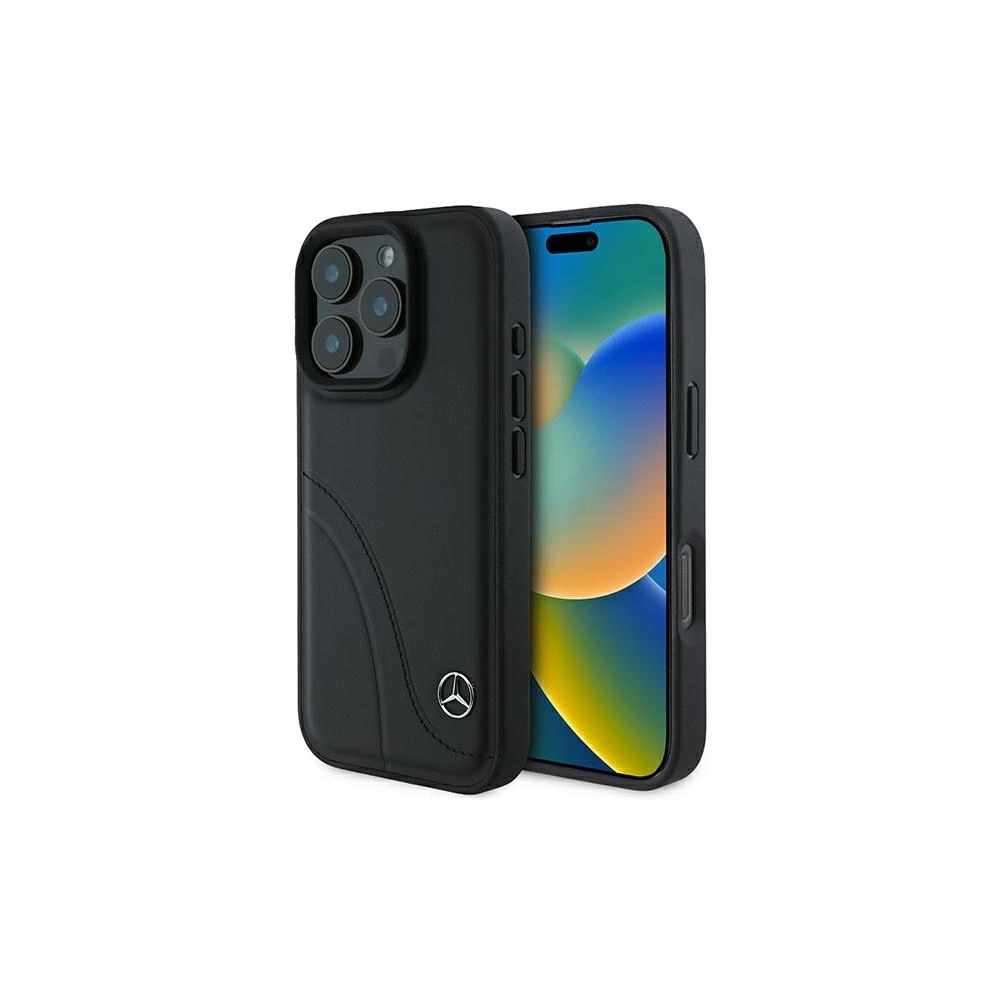 Etui Mercedes MEHCP16X23RBCSK Apple iPhone 16 Pro Max hardcase MB Curved Stitches Leather czarny/black