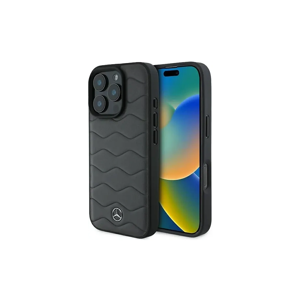 Etui Mercedes MEHCP16X23RWRSA Apple iPhone 16 Pro Max hardcase MB Waves Leather antracyt szary/antracite grey
