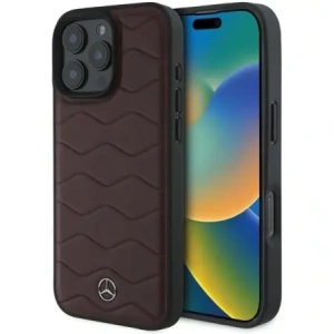 Buy Mercedes MEHCP16X23RWRSR Apple iPhone 16 Pro Max hardcase MB Waves Leather red - MRS164 - {ean13} - Home Screen Store Europe