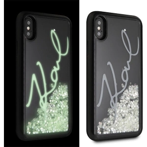 Kup Karl Lagerfeld KLHCPXPH2IR iPhone X/Xs schwarz/schwarz Glitter Signature - leuchtet im Dunkeln - KLD215BLK - {ean13} - Sklep Home Screen