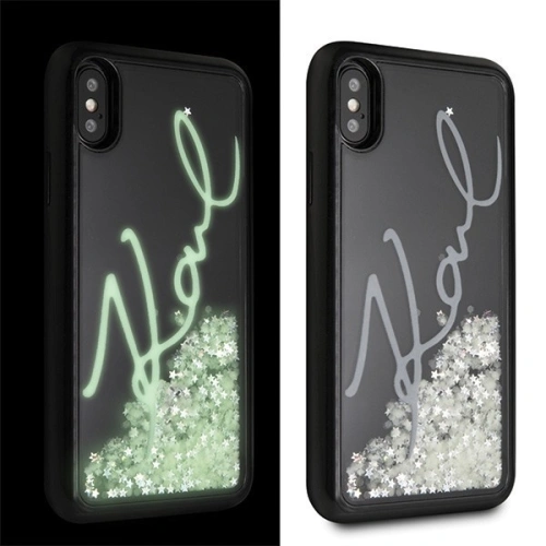 Kup Karl Lagerfeld KLHCPXPH2IR iPhone X/Xs schwarz/schwarz Glitter Signature - leuchtet im Dunkeln - KLD215BLK - {ean13} - Sklep Home Screen