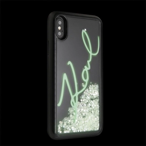 Kup Karl Lagerfeld KLHCPXPH2IR iPhone X/Xs schwarz/schwarz Glitter Signature - leuchtet im Dunkeln - KLD215BLK - {ean13} - Sklep Home Screen