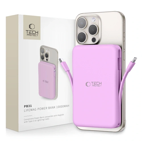 Buy Tech-Protect PB31 LifeMag MagSafe 10000mah powerbank 15W Lavender - THP3429 - {ean13} - Home Screen Store Europe
