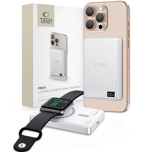 Kup Powerbank Tech-Protect PB33 LifeMag MagSafe 5000mAh 15W Stříbrný - THP3430 - {ean13} - Sklep Home Screen