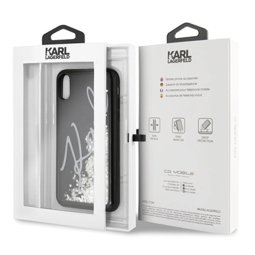 Kup Karl Lagerfeld KLHCPXPH2IR iPhone X/Xs schwarz/schwarz Glitter Signature - leuchtet im Dunkeln - KLD215BLK - {ean13} - Sklep Home Screen