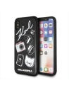 Karl Lagerfeld KLHCPXPIN carcasă dură iPhone X/Xs neagră/black Pins