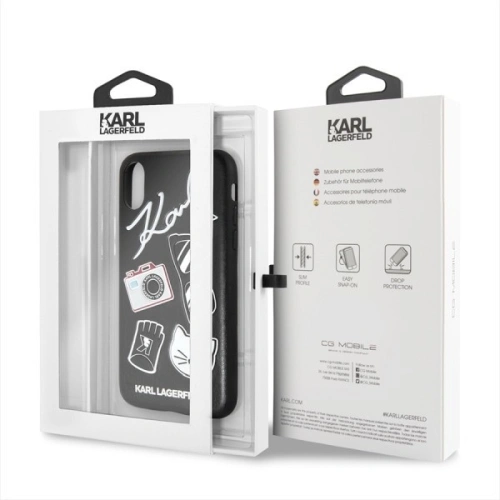 Kup Karl Lagerfeld KLHCPXPIN iPhone X/Xs Hartschale schwarz/schwarz Pins - KLD216BLK - {ean13} - Sklep Home Screen