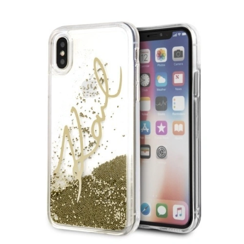 Kup Karl Lagerfeld KLHCPXSGGO iPhone X/Xs zlatý/gold gold hard case Signature Liquid Glitter - KLD218GLD - {ean13} - Sklep Home Screen