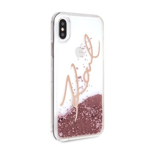 Kup Karl Lagerfeld KLHCPXSGPI iPhone X/Xs rózsaszín-arany/pink gold kemény hátlap Signature Liquid Glitter - KLD219RS - {ean13} - Sklep Home Screen
