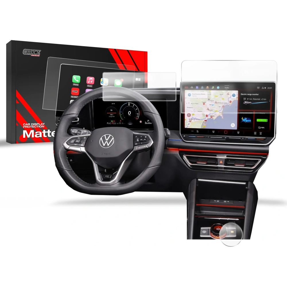 Folia matowa GrizzGlass CarDisplay Protection do Volkswagen VW Tayron 12,9" 2024-2025 [3w1]