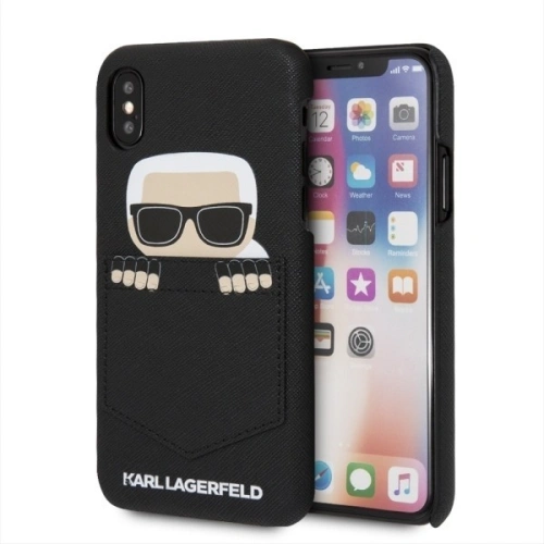 Kup Karl Lagerfeld KLHCPXSKSF iPhone X Hartschale schwarz/schwarz Sneaky Karl - Saffiano - KLD220BLK - {ean13} - Sklep Home Screen