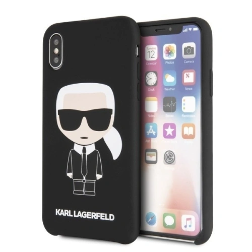 Kup Karl Lagerfeld KLHCPXSLFKBK iPhone X/Xs Hartschale schwarz/schwarz Silikon Iconic - KLD222BLK - {ean13} - Sklep Home Screen
