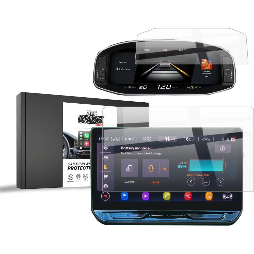 Folia ceramiczna GrizzGlass CarDisplay Protection do Seat Leon 4 12,9" Facelift 2024-2025 [2w1]