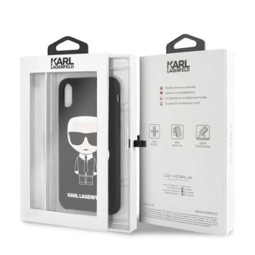 Kup Karl Lagerfeld KLHCPXSLFKBK iPhone X/Xs hardcase czarny/black Silicone Iconic - KLD222BLK - {ean13} - Sklep Home Screen