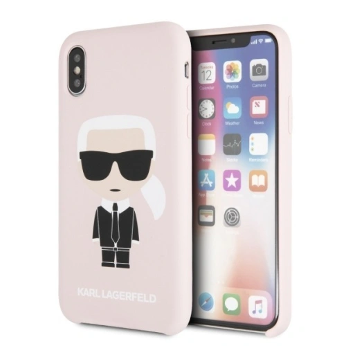 Kup Karl Lagerfeld KLHCPXSLFKPI iPhone X/Xs hardcase světle růžový/light pink Silicone Iconic - KLD223PNK - {ean13} - Sklep Home Screen