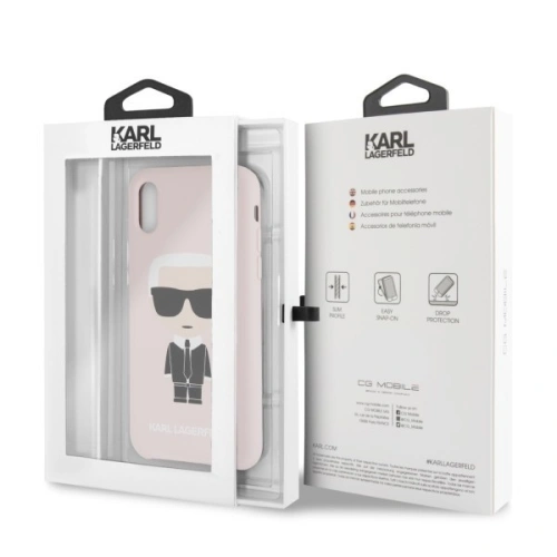 Kup Karl Lagerfeld KLHCPXSLFKPI iPhone X/Xs hardcase jasnoróżowy/light pink Silicone Iconic - KLD223PNK - {ean13} - Sklep Home Screen