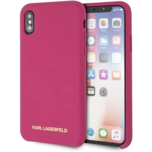 Karl Lagerfeld KLHCPXSLROG iPhone X/Xs hardcase růžový/fuchsiový silikon