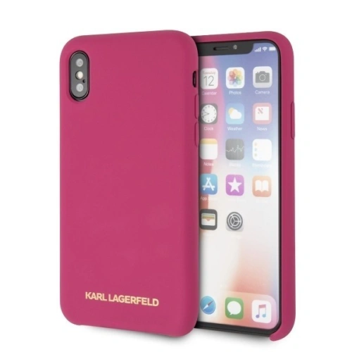 Kup Karl Lagerfeld KLHCPXSLROG iPhone X/Xs Schutzhülle rosa/fushia Silikon - KLD225FKS - {ean13} - Sklep Home Screen