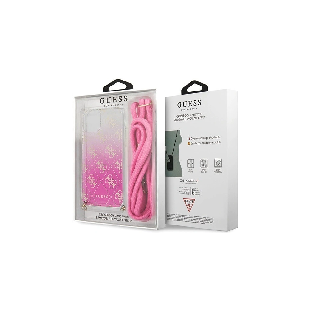 Etui Guess GUHCN65WO4GPI Apple iPhone 11 Pro Max różowy/pink hard case 4G Gradient