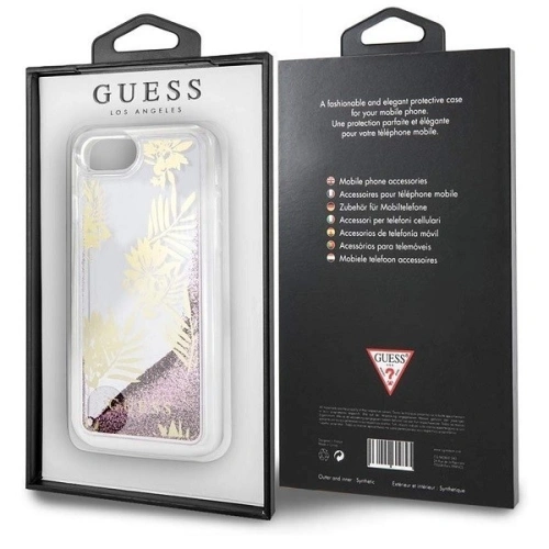 Kup Etui Guess GUHCP7GLUPPI Apple iPhone SE 2022/SE 2020/8/7 růžový/pink hard case Palm Springs Glitter Liquid - GUE305PNK - {ean13} - Sklep Home Screen