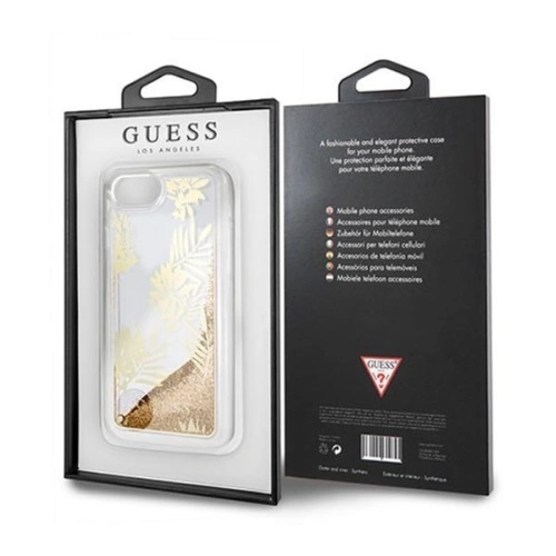 Kup Etui Guess GUHCP7GLUPRG Apple iPhone SE 2022/SE 2020/8/7 růžovo-zlaté/rose gold tvrdý kryt Palm Springs Glitter Liquid - GUE306RS - {ean13} - Sklep Home Screen