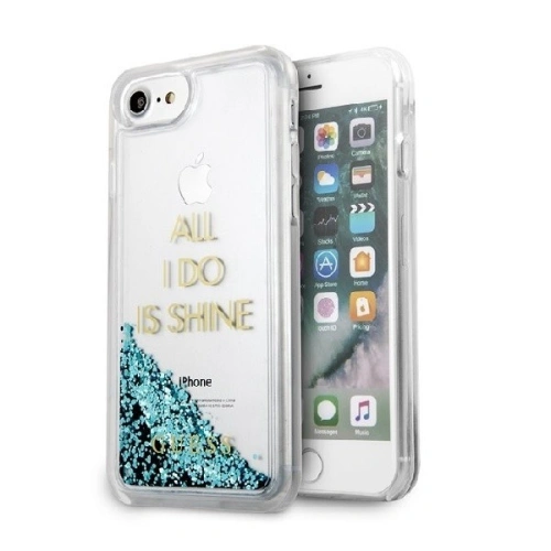 Kup Etui Guess GUHCP7GLUQBL Apple iPhone SE 2022/SE 2020/8/7 modré/blue tvrdý kryt Liquid Glitter Party - GUE307BLU - {ean13} - Sklep Home Screen