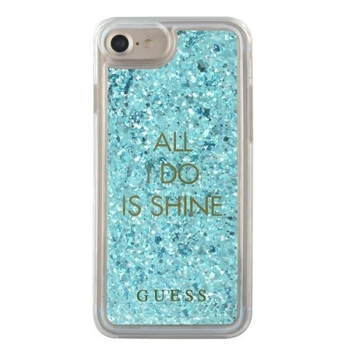 Kup Etui Guess GUHCP7GLUQBL Apple iPhone SE 2022/SE 2020/8/7 modré/blue tvrdý kryt Liquid Glitter Party - GUE307BLU - {ean13} - Sklep Home Screen