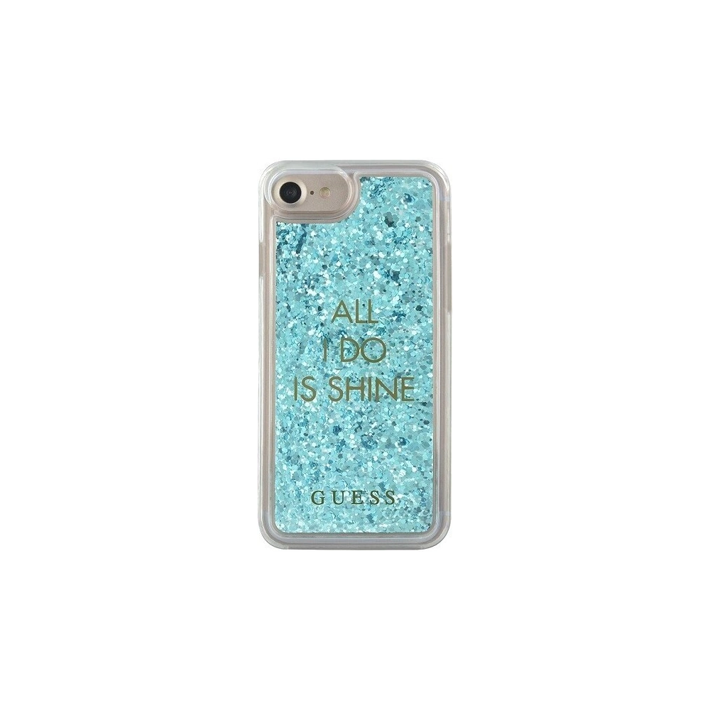 Etui Guess GUHCP7GLUQBL Apple iPhone SE 2022/SE 2020/8/7 niebieski/blue hard case Liquid Glitter Party