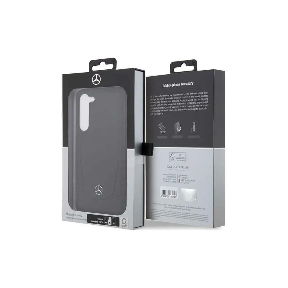 Etui Mercedes MEHCS23MARMBK Samsung Galaxy S23+ Plus hardcase Leather Urban czarny/black