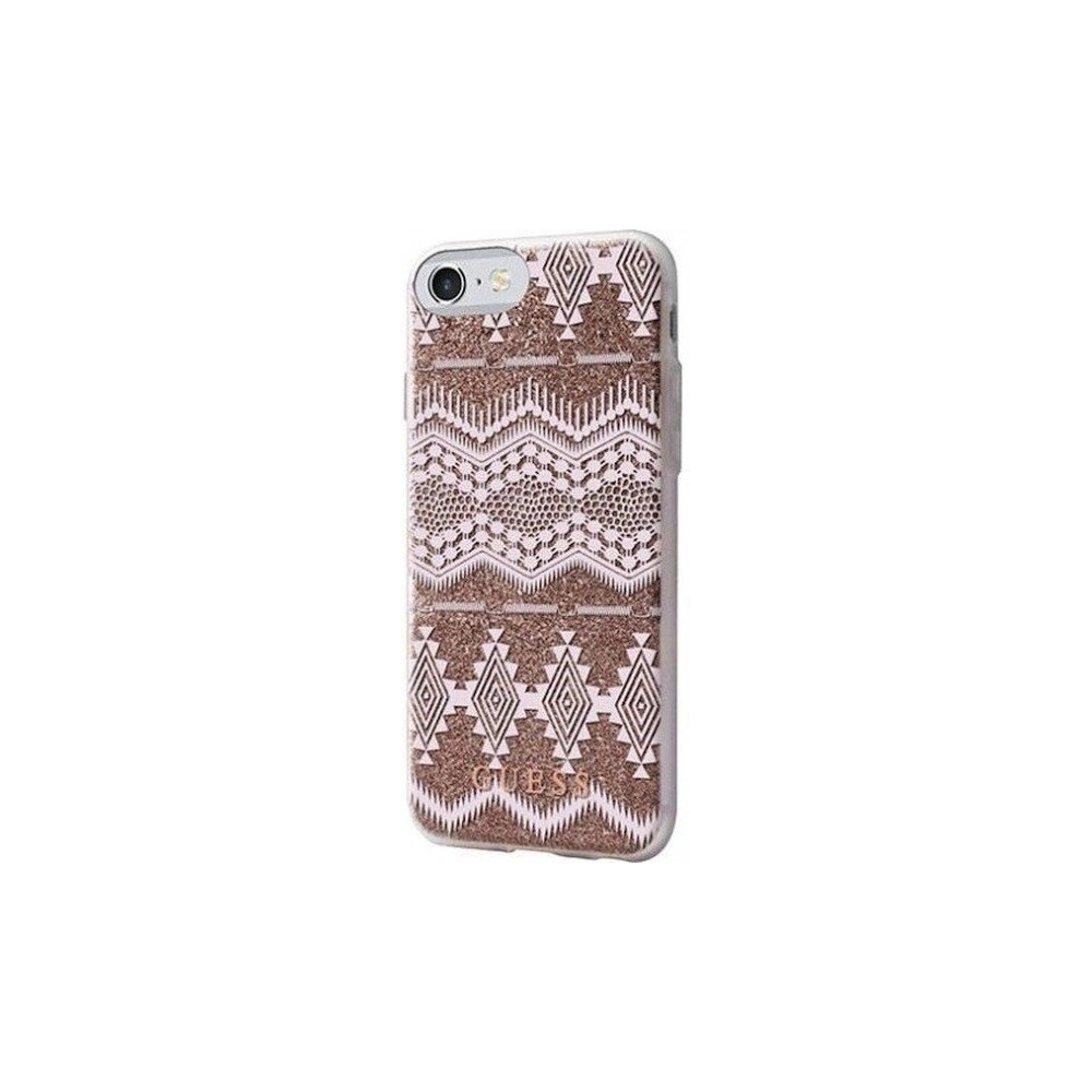 Etui Guess GUHCP7TGTA Apple iPhone SE 2022/SE 2020/8/7 beżowy/taupe hardcase Aztec Tribal 3D