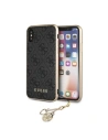 Guess Apple Tasche GUHCPXGF4GGR iPhone X/XS grau/grau Hartschale 4G Charms Collection