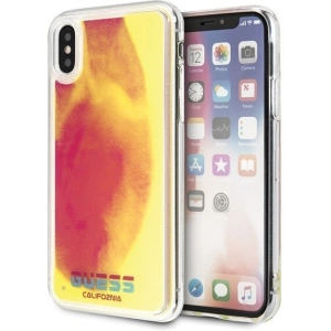 Etui Guess GUHCPXGLCPI Apple iPhone X/XS rózsaszín/pink kemény tok California Glow in the dark
