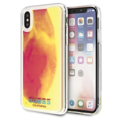 Kup Etui Guess GUHCPXGLCPI Apple iPhone X/XS rozie/pink carcasă dură California Glow in the dark - GUE313PNK - {ean13} - Sklep Home Screen