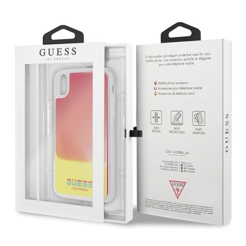 Kup Etui Guess GUHCPXGLCPI Apple iPhone X/XS rozie/pink carcasă dură California Glow in the dark - GUE313PNK - {ean13} - Sklep Home Screen