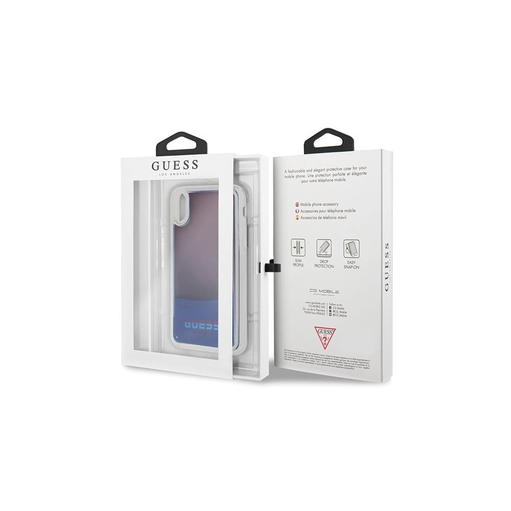 Etui Guess GUHCPXGLCRE Apple iPhone X/XS czerwony/red hard case California Glow in the dark