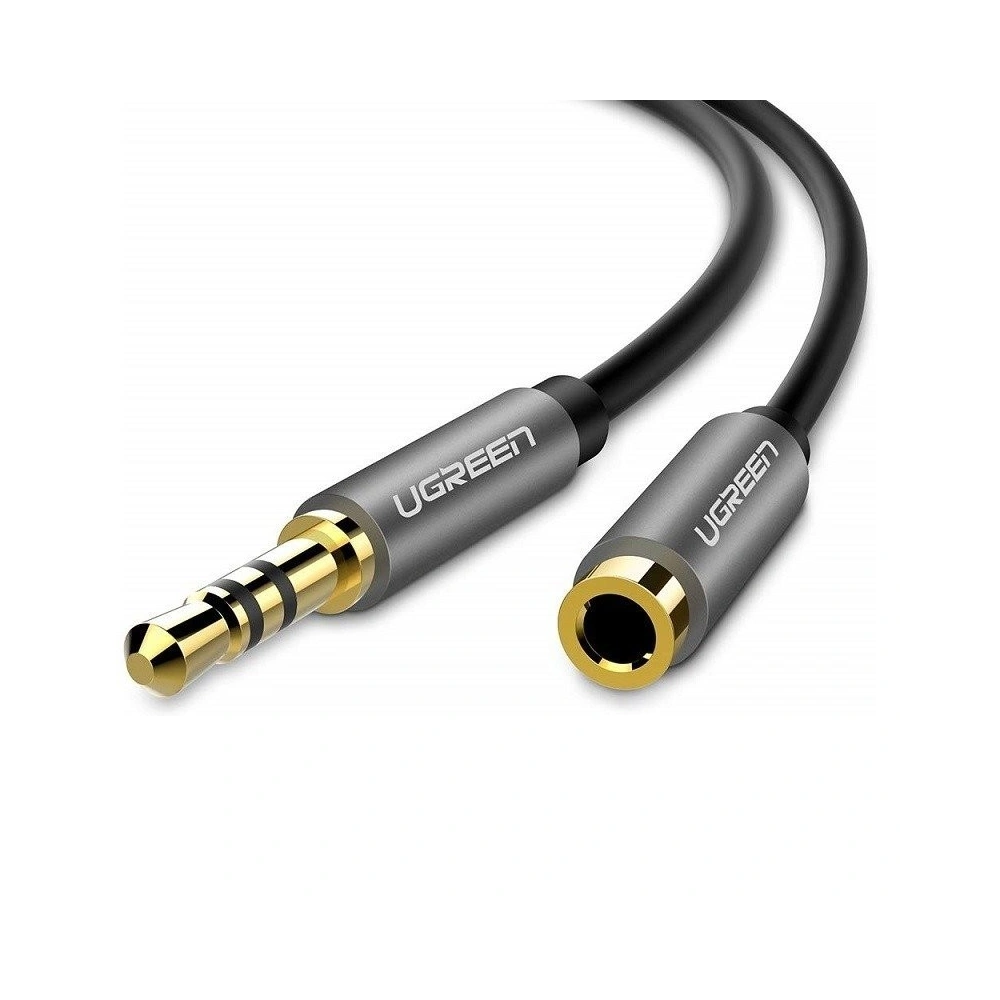 Przedłużacz audio AUX UGREEN kabel jack 3,5 mm, 1m (szary)