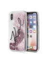 Karl Lagerfeld KLHCPXTRKSIGPI iPhone X /Xs pink hard case Signature Liquid Glitter Stars