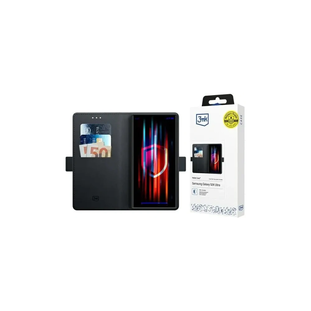 Etui z klapką 3MK Wallet Case Samsung Galaxy S24 Ultra czarny/black