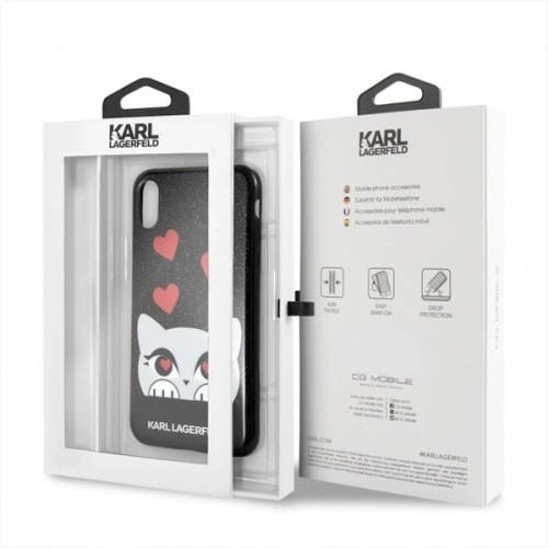 Kup Karl Lagerfeld KLHCPXVDCBK tvrdý obal pro iPhone X černý Valentine - KLD227BLK - {ean13} - Sklep Home Screen
