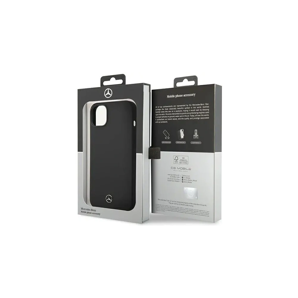 Etui Mercedes MEHMP14SSILBK Apple iPhone 13 / 14 / 15 hardcase Silicone Line Magsafe czarny/black