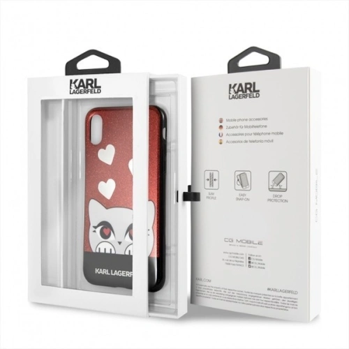 Kup Karl Lagerfeld KLHCPXVDCRE iPhone X hard case red Valentine - KLD228RED - {ean13} - Sklep Home Screen