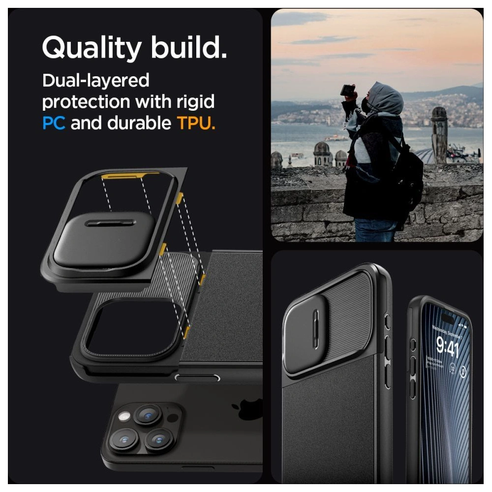 [OUTLET] Etui Spigen Optik Armor Mag MagSafe Apple iPhone 15 Pro Black