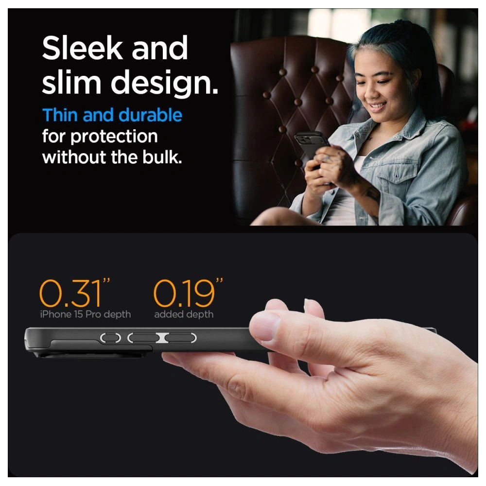 [OUTLET] Etui Spigen Optik Armor Mag MagSafe Apple iPhone 15 Pro Black