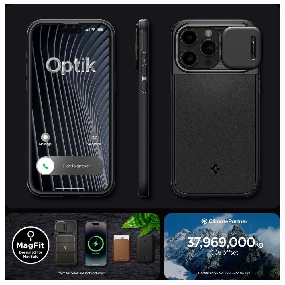 [OUTLET] Etui Spigen Optik Armor Mag MagSafe Apple iPhone 15 Pro Black